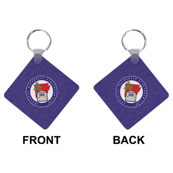 Arkansas Razorback Airstream Club Logo Diamond Keychain (Front + Back)