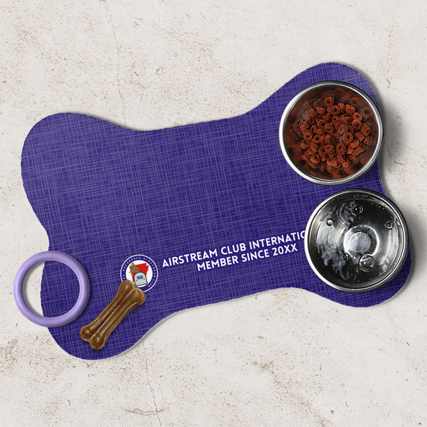 Arkansas Razorback Airstream Club Logo Dog Bone Shaped Mat Lifestyle