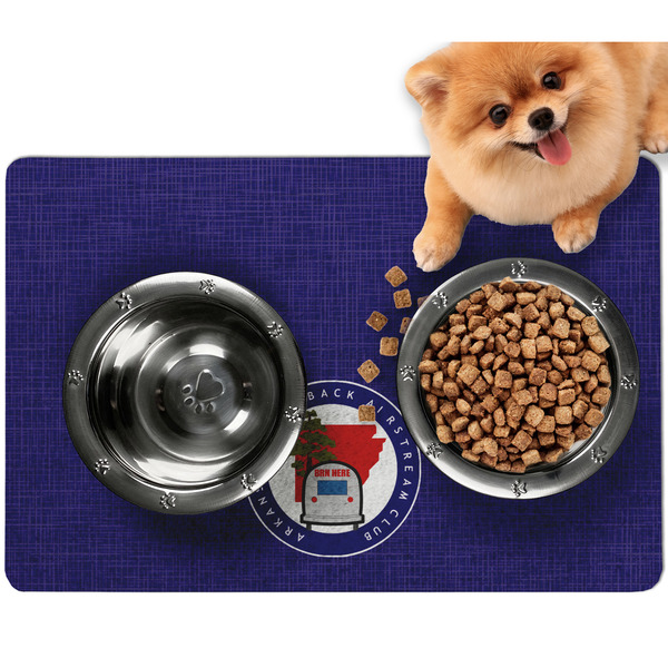Custom Arkansas Razorback Airstream Club Logo Dog Food Mat - Small