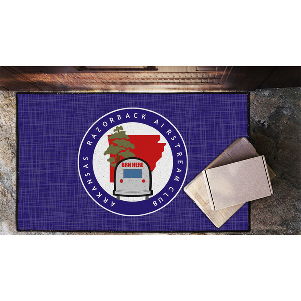 Arkansas Razorback Airstream Club Logo Door Mat - 60"x36" - Lifestyle
