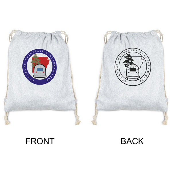 Arkansas Razorback Airstream Club Logo Drawstring Backpacks - Sweatshirt Fleece - Double Sided - APPROVAL