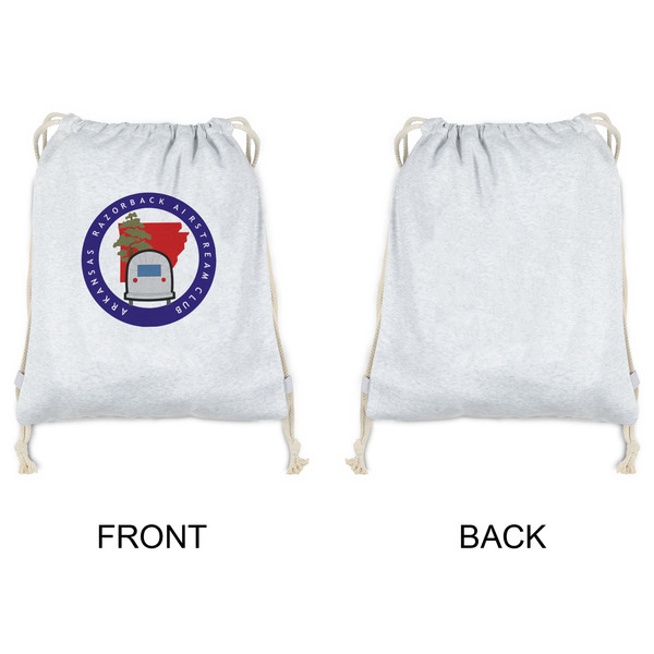 Arkansas Razorback Airstream Club Logo Drawstring Backpacks - Sweatshirt Fleece - Single Sided - APPROVAL