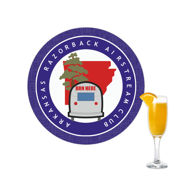 Custom Arkansas Razorback Airstream Club Logo Printed Drink Topper - 2.15"