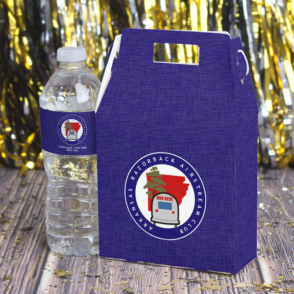 Arkansas Razorback Airstream Club Logo Gable Favor Box - In Context