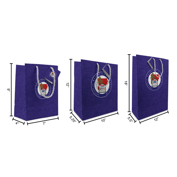 Arkansas Razorback Airstream Club Logo Gift Bags - All Sizes - Dimensions