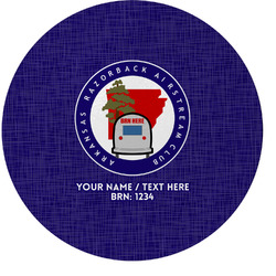Arkansas Razorback Airstream Club Logo Round Glass Cutting Board