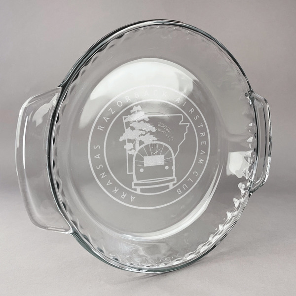 Custom Arkansas Razorback Airstream Club Logo Glass Pie Dish - 9.5in Round