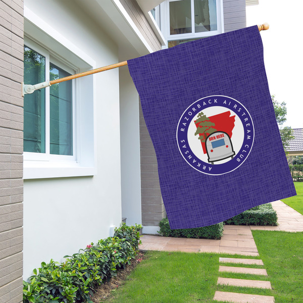 Arkansas Razorback Airstream Club Logo House Flags - Single Sided - LIFESTYLE