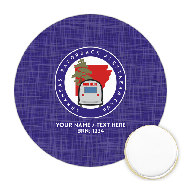 Custom Arkansas Razorback Airstream Club Logo Printed Cookie Topper - Round