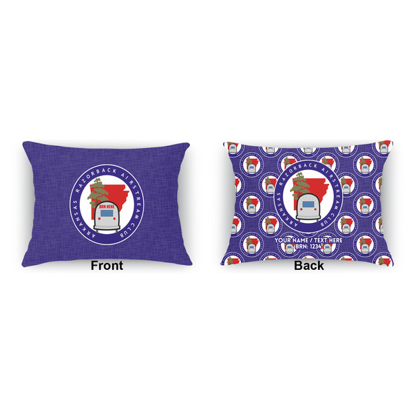 Arkansas Razorback Airstream Club Logo Indoor Rectangular Burlap Pillow (Front and Back)