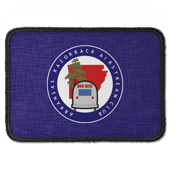 Arkansas Razorback Airstream Club Logo Iron On Patch - Rectangle - Front