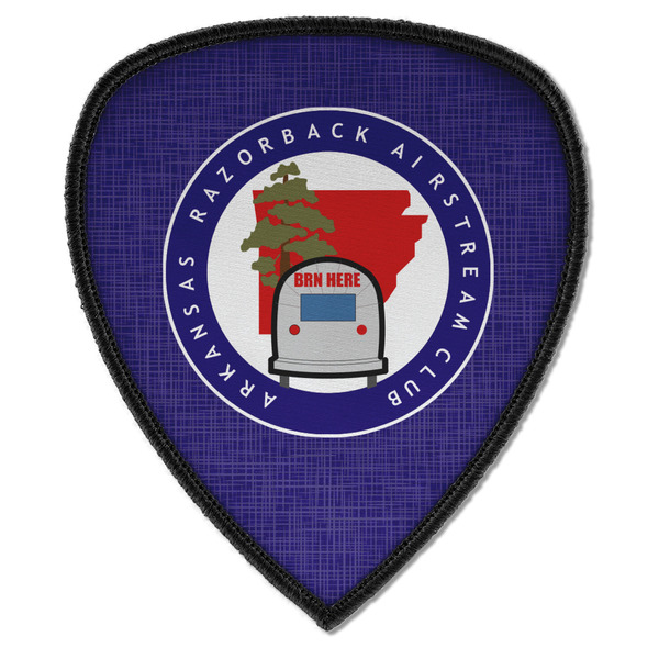 Arkansas Razorback Airstream Club Logo Iron On Patch - Shield - Style A - Front