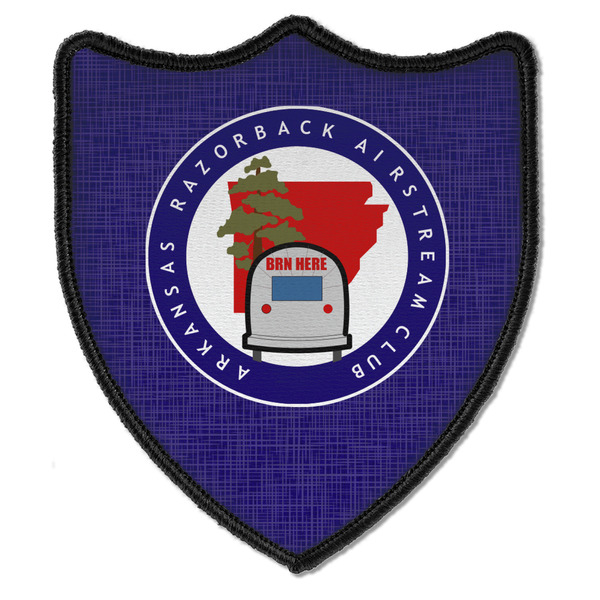 Arkansas Razorback Airstream Club Logo Iron On Patch - Shield - Style B - Front
