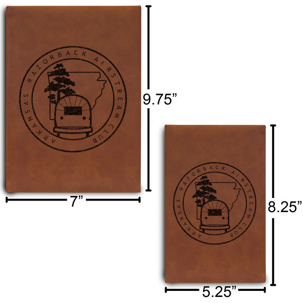 Arkansas Razorback Airstream Club Logo Journal Size Comparisons w/ Dimensions