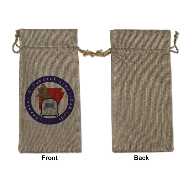 Arkansas Razorback Airstream Club Logo Large Burlap Gift Bags - Front Approval
