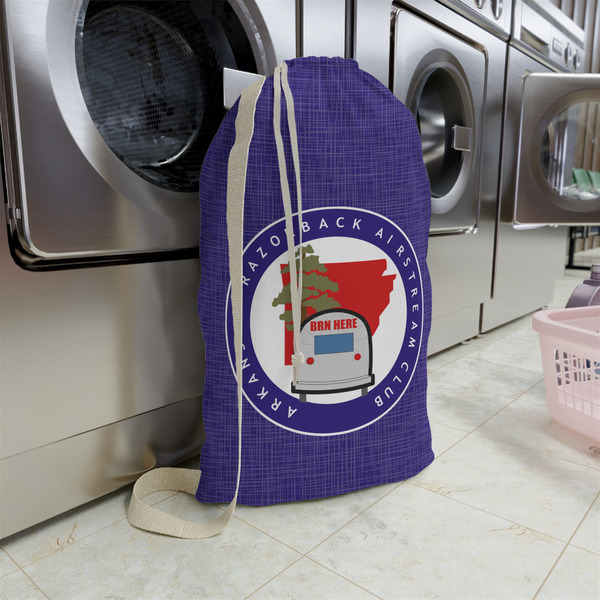 Arkansas Razorback Airstream Club Logo Large Laundry Bag - In Context