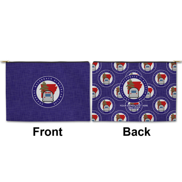 Arkansas Razorback Airstream Club Logo Large Zipper Pouch Approval (Front and Back)