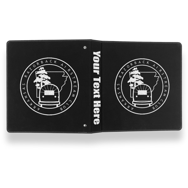 Arkansas Razorback Airstream Club Logo Leather Binder - 1" - Black- Back Spine Front View