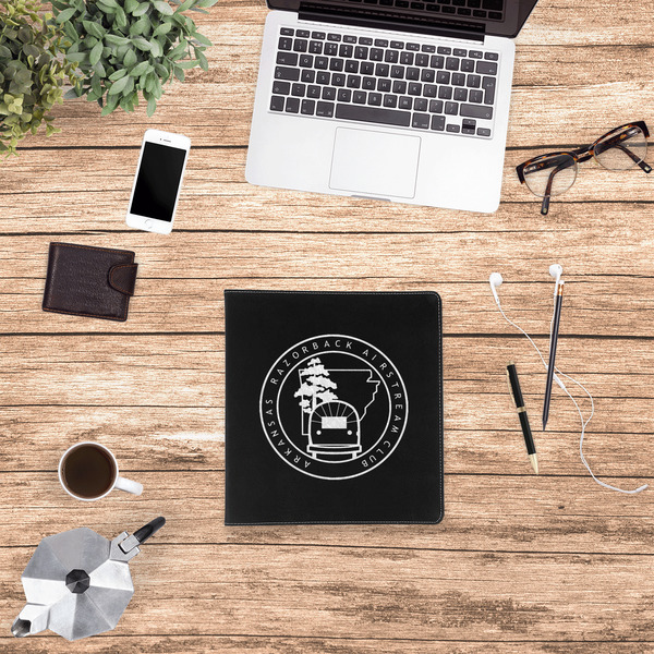 Arkansas Razorback Airstream Club Logo Leather Binder - 1" - Black - Lifestyle