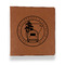 Arkansas Razorback Airstream Club Logo Leather Binder - 1" - Rawhide