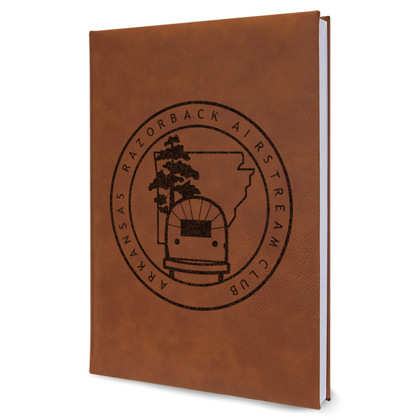 Custom Arkansas Razorback Airstream Club Logo Leatherette Journal - Large - Single-Sided