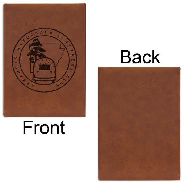 Arkansas Razorback Airstream Club Logo Leatherette Journal - Large - Single Sided - Front & Back View
