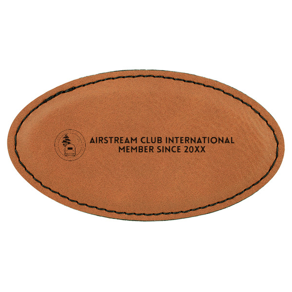 Custom Arkansas Razorback Airstream Club Logo Leatherette Oval Name Badge with Magnet