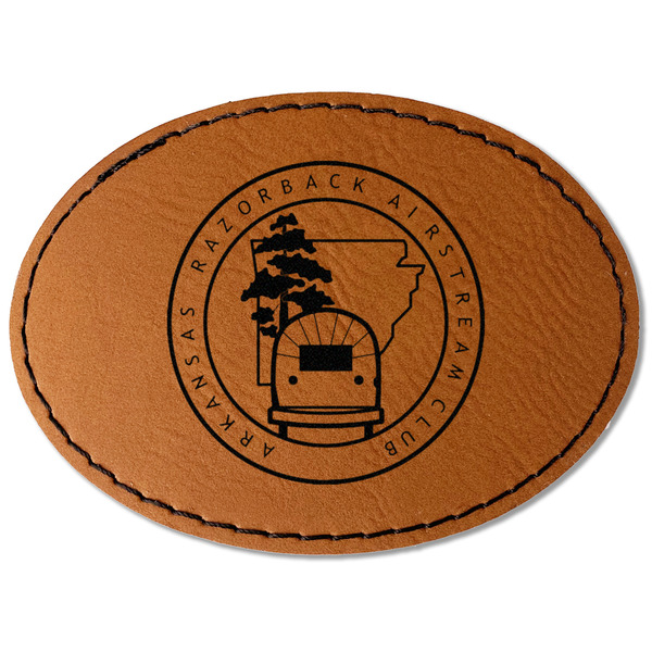 Arkansas Razorback Airstream Club Logo Leatherette Patches - Oval