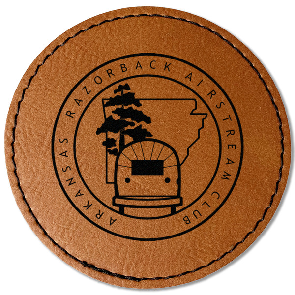 Arkansas Razorback Airstream Club Logo Leatherette Patches - Round