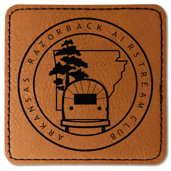 Arkansas Razorback Airstream Club Logo Leatherette Patches - Square