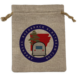 Arkansas Razorback Airstream Club Logo Burlap Gift Bag