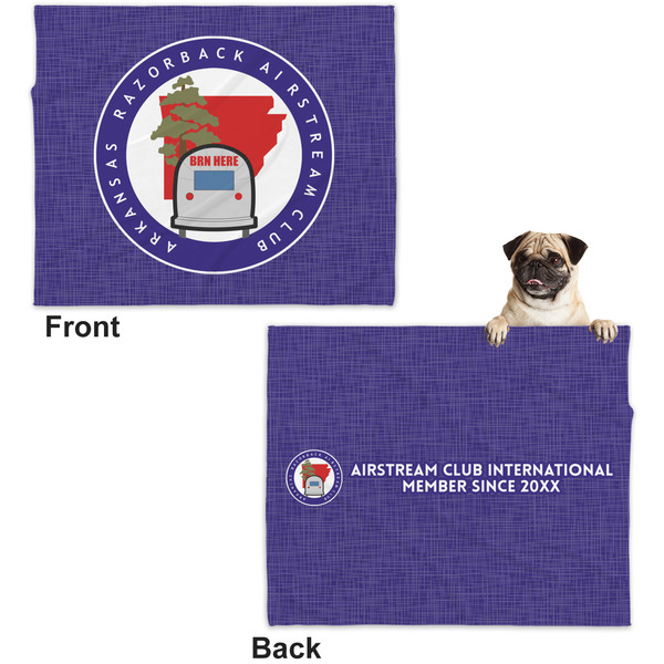 Arkansas Razorback Airstream Club Logo Microfleece Dog Blanket - Large- Front & Back