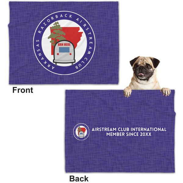 Arkansas Razorback Airstream Club Logo Microfleece Dog Blanket - Regular - Front & Back