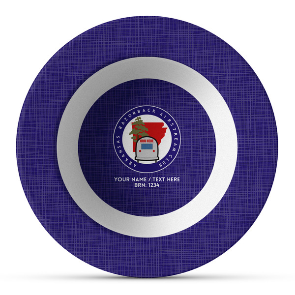 Custom Arkansas Razorback Airstream Club Logo Plastic Bowl - Microwave Safe - Composite Polymer