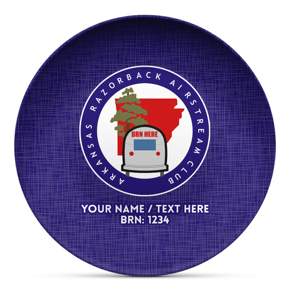 Custom Arkansas Razorback Airstream Club Logo Microwave Safe Plastic Plate - Composite Polymer