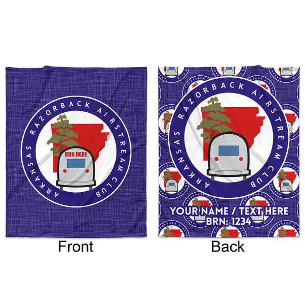 Arkansas Razorback Airstream Club Logo Minky Blanket - 50"x60" - Double Sided - Front & Back