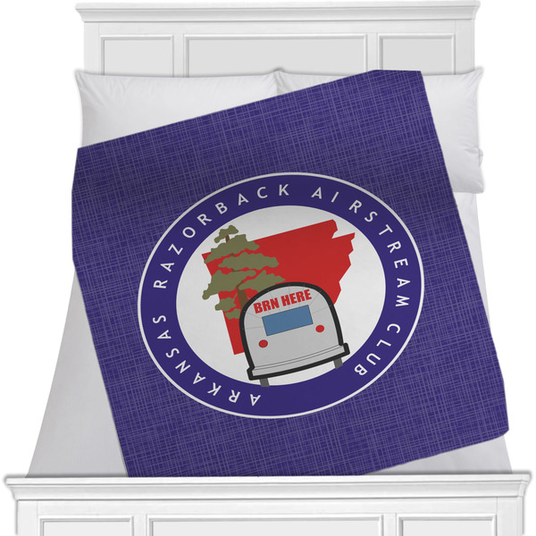 Custom Arkansas Razorback Airstream Club Logo Minky Blanket