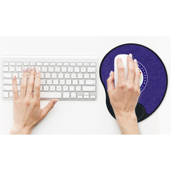 Arkansas Razorback Airstream Club Logo Mouse Pad with Wrist Rest - LIFESYTLE 2 (in use)