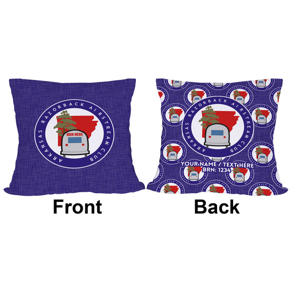 Arkansas Razorback Airstream Club Logo Outdoor Pillow - 16x16
