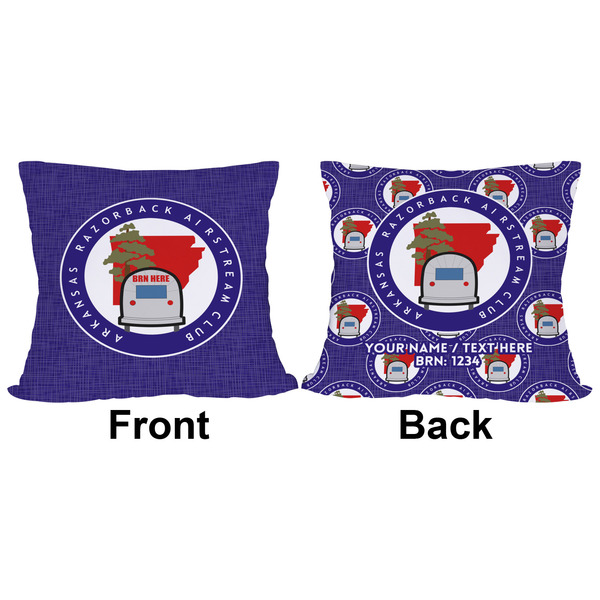 Arkansas Razorback Airstream Club Logo Outdoor Pillow - 18x18