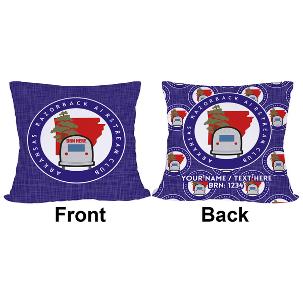 Arkansas Razorback Airstream Club Logo Outdoor Pillow - 20x20