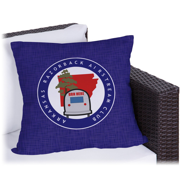 Custom Arkansas Razorback Airstream Club Logo Outdoor Pillow