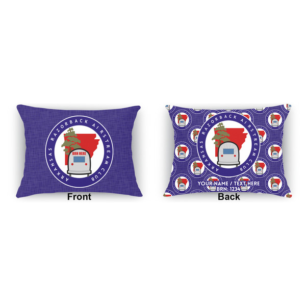 Arkansas Razorback Airstream Club Logo Outdoor Rectangular Throw Pillow (Front and Back)