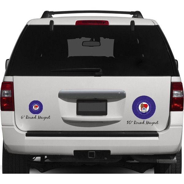 Arkansas Razorback Airstream Club Logo Personalized Car Magnets on Ford Explorer