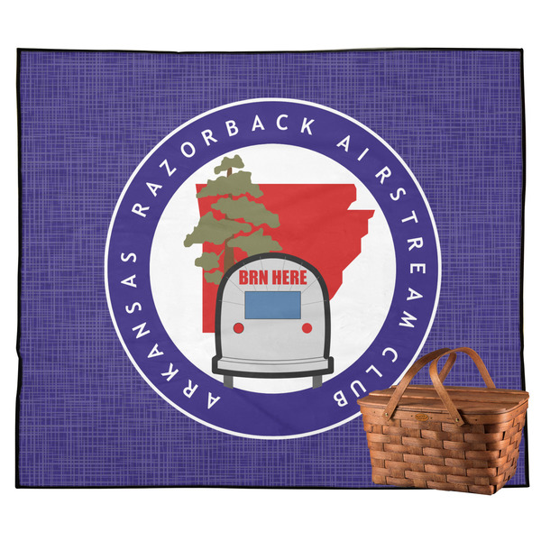 Custom Arkansas Razorback Airstream Club Logo Outdoor Picnic Blanket