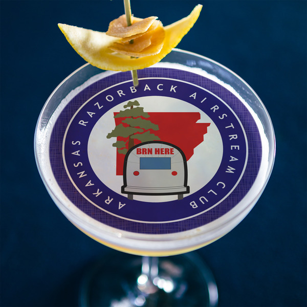 Arkansas Razorback Airstream Club Logo Printed Drink Topper - XLarge - In Context