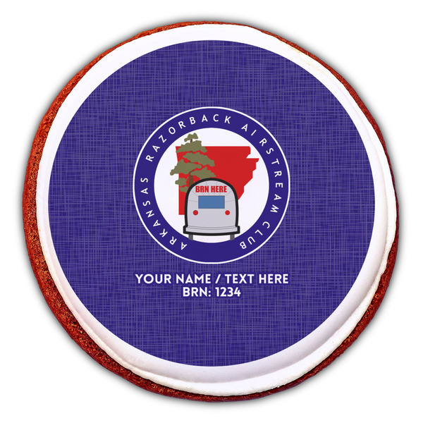 Arkansas Razorback Airstream Club Logo Printed Icing Circle - Large - On Cookie