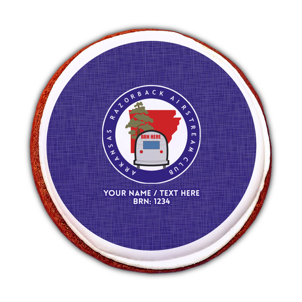 Arkansas Razorback Airstream Club Logo Printed Icing Circle - Medium - On Cookie