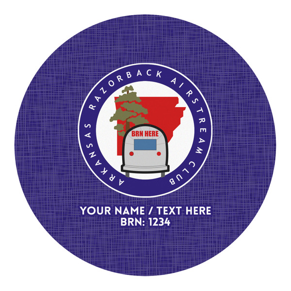 Custom Arkansas Razorback Airstream Club Logo Round Decal