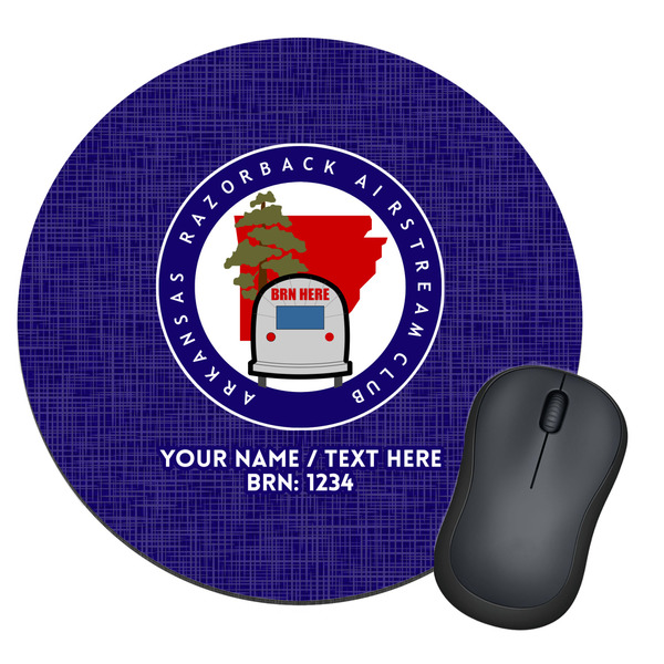 Custom Arkansas Razorback Airstream Club Logo Round Mouse Pad